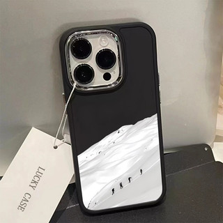 Ốp Điện Thoại Họa Tiết Núi Tuyết Cá Tính Tương Thích Cho IPhone 13 15 12 11 14 Pro MAX XR X XS MAX 15Plus Se2020 7 / 8 Plus Silicon Mềm Lỗ Lớn Khung Kim Loại Vỏ Điện Thoại