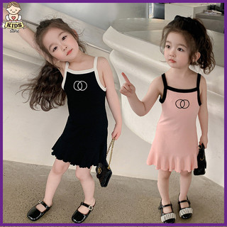 Kids ✨váy 2 dây cho bé gái gái băng lụa sling đầm mùa hè mới bé gái thời trang đầm công chúa