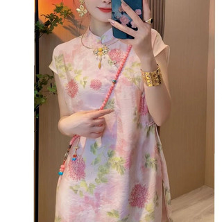 Váy mùa hè Sườn xám Váy hoa dài