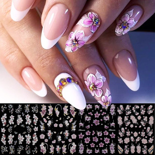 Hama Nail 5D Dập Nổi Móng Tay Nghệ Thuật Dán Bán Buôn Xuân Hè Hoa Anh Đào Hoa Sen Hoa Nhài Trang Trí Móng Tay Dán Đề Can