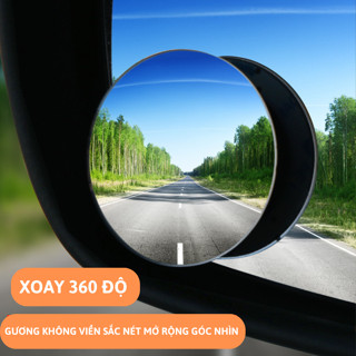 [LOẠI TỐT] Bộ 2 Gương Cầu Lồi Không Viền Gắn Kính Chiếu Hậu Xóa Điểm Mù Xe Ô Tô Xoay 360 Độ