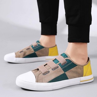 Nam Lưu Hóa Giày Đế Bằng Giày Vải Nam Thời Trang Chắp Vá Màu Sắc Thiết Kế Giày Thể Thao Thoải Mái