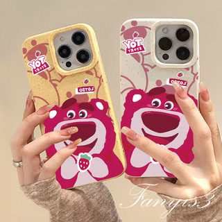 Tương thích cho IPhone 15 14 13 12 11 Pro Max X XR Xs Max 8 7 Plus SE 2020 Ins Màu Hồng Gấu Dâu Dễ Thương Phim Hoạt Hình Vỏ Điện Thoại Chống Rơi Vỏ Silicon Chống Sốc