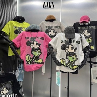 Áo thun nam/nữ unisex in hình mickey 2 mặt from rộng, chất cotton thoáng mát