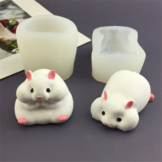 3d Hamster Khuôn Silicon Kem Thạch Pudding Khuôn Làm Bánh Thơm Thạch Cao Xà Phòng Handmade Nến Epoxy Khuôn Làm Bánh DIY Khuôn Nướng Bánh