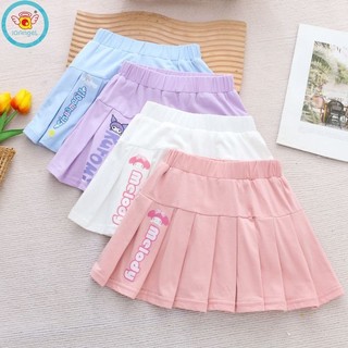 Iq Angel cotton Nguyên Chất Bé Gái Xếp Ly Váy Mùa Hè Phù Hợp Với Quần Trẻ Em Phong Cách Mỏng Hoạt Hình Váy Ngắn
