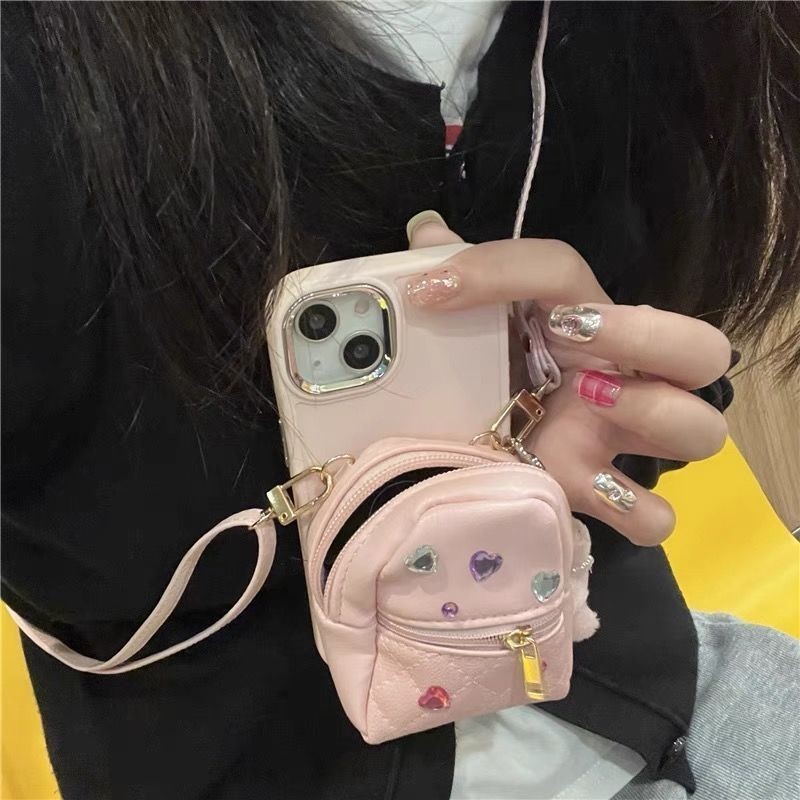 Iphone7 Plus / 8 Plus / 11Pro Max / 12Pro Max / IPhone 11 / 12 / 13 / 14 / 15Pro Max / X / XR / XS Max IPhone 14Pro / 15Pro Vỏ điện thoại nhỏ màu hồng