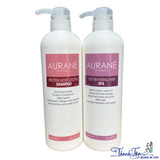 Bộ dầu gội hấp phục hồi tóc hư tổn Aurane Protein Moisturizing 750mlx2 - NK