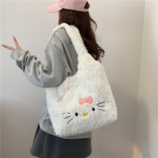 Túi đeo vai thêu HelloKitty sang trọng Túi Tote trái tim cô gái ngọt ngào dễ thương
