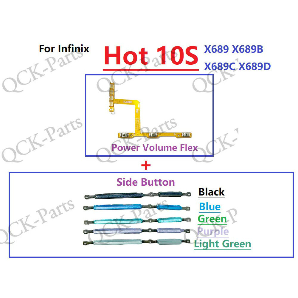 Bật nguồn Tắt Tắt tiếng Công tắc Điều khiển Nút âm lượng Cáp mềm cho Infinix Hot 10S X689 X689B X689