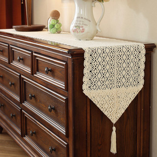  Bàn Chạy Rỗng Retro Văn Học Cotton Ren Móc Bàn Cờ Ren Khăn Trải Bàn Tủ Tivi Tủ Giày Bàn Cà Phê Bao Vải 
