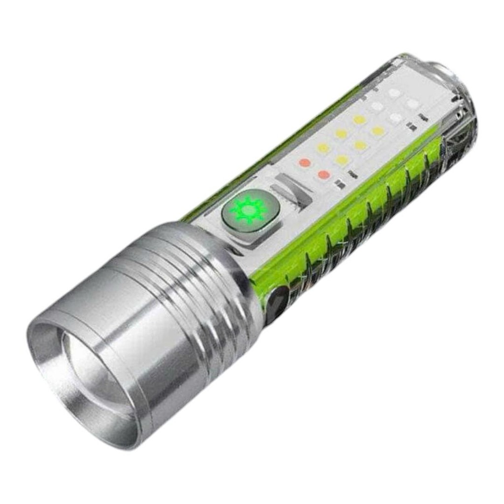 Đèn pin siêu sáng 520A pro cao cấp 8 chế độ sáng đầu ra 500lm có Zoom đầu nhôm thân nhựa đèn pin thô