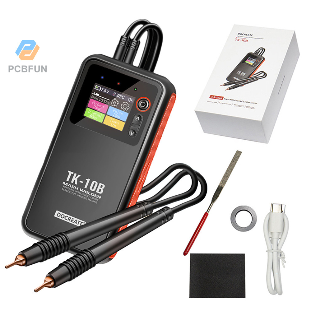 Màn hình màu Pcbfun TK-10B Máy hàn điểm tích hợp 18650 Pin Lithium di động xung kép 5000mAh
