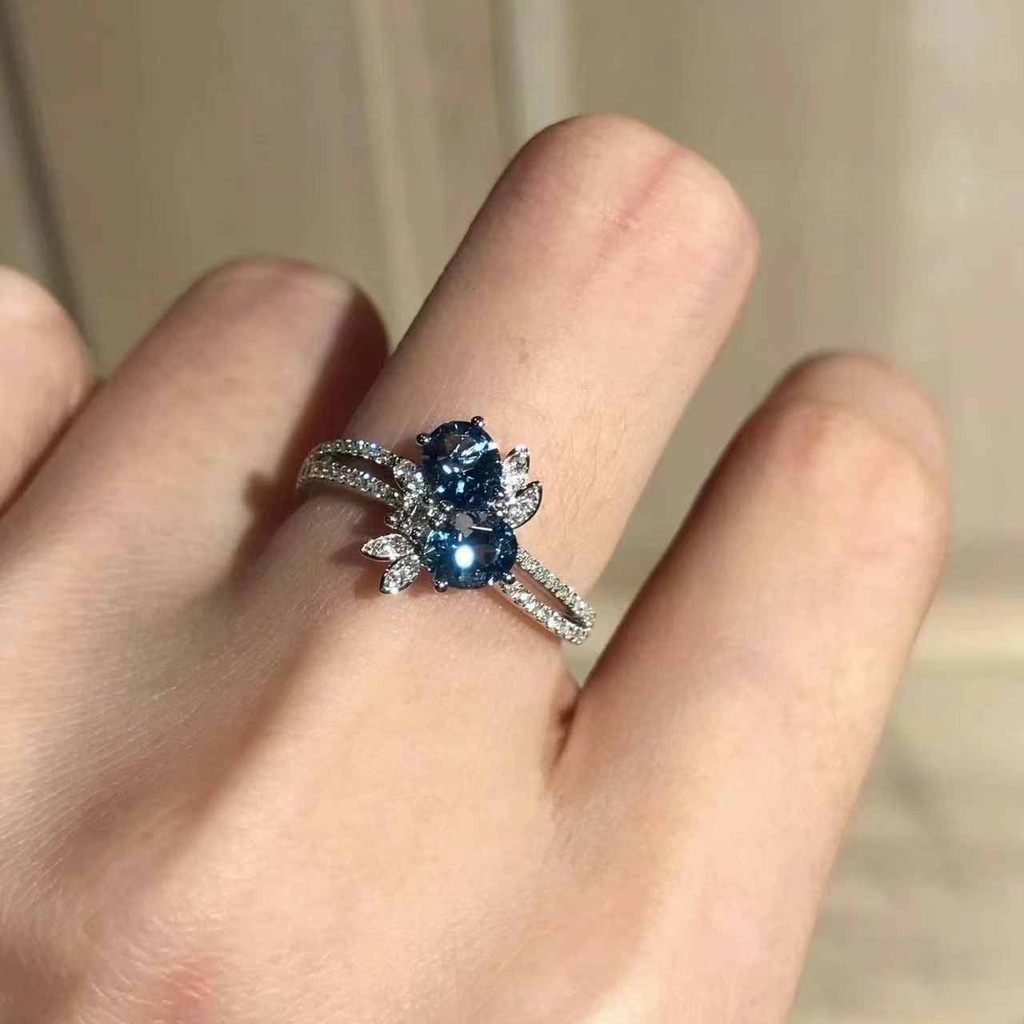 Nhẫn Zircon Xanh Biển Nữ Mở Phụ Kiện