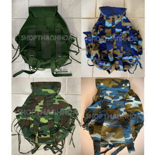 Balo con cóc màu xanh trơn in loang