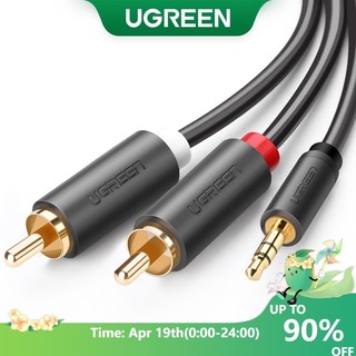 Dây cáp UGREEN chia giắc 3.5mm sang 2 RCA cho loa thông minh/ máy tính bảng/ HDTV/ MP3