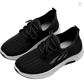 Hilivn) Giày thể thao Fly-Knits nhẹ dành cho nữ Giày đi bộ lưới thoáng khí Đế phẳng thoải mái Giày chạy bộ thông thường Giảm sốc cho thể thao Đi bộ đường dài