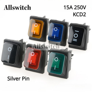 Công tắc Rocker chống nước KCD2 28.5x38mm ON-OFF-ON Push Butoon Switch 15A Công tắc nguồn điện có đèn LED KCD2 KCD4