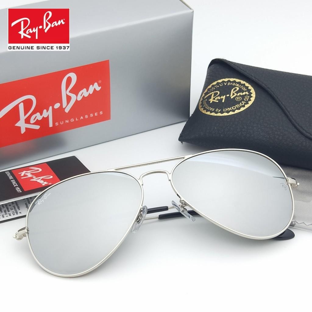 Rayban Kim Loại Hàng Không Bạch Tuộc Rb3025 Bạc Drive 3026 Nam Nữ Kính Thủy Tinh Kính