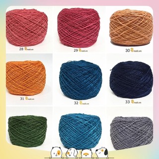 Sợi cotton Việt Nam 1mm Craft yarn VN chuyên móc thú, bikini, váy áo mùa hè, lót ly không xù (Mã 21 đến 40)