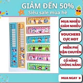 Thước kẻ học sinh 20cm in hình hoạt hình - Thước nhựa cứng 20cm có răng cưa, Nguyễn Thùy Store