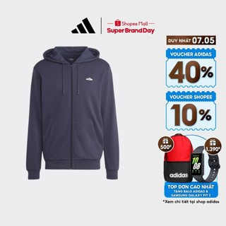  adidas Phong cách sống Áo Hoodie Thêu Có Khóa Kéo Nam Màu xanh da trời IA3937