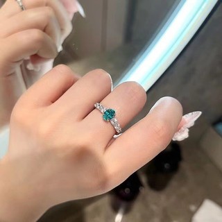 Blingdesign Phong Cách Mới Palaiba Nhẫn Kim Cương Xanh Nữ Kim Cương Sang Trọng Tinh Tế Niche Thiết Kế Với Kim Cương Nhẫn Phù Hợp