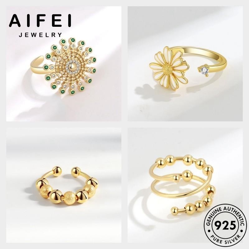 Aifei JEWELRY Bạc Thời Trang Moissanite Vàng 925 Có Thể Điều Chỉnh Nhẫn Kim Cương Nguyên Bản Nữ M119