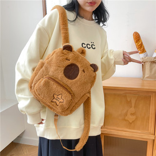 ℉UN FACTORY Sang Trọng Capybara Ba Lô Học Sinh Dễ Thương Tất Cả Trận Đấu Sang Trọng Túi ins Mềm Cô Gái Bảo Quản Ba Lô Nhỏ