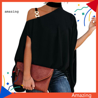 Áo sơ mi nữ chui đầu Baggy Batwing Áo sơ mi tay áo dạo phố hàng đầu để mặc hàng ngày