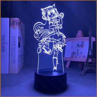 Tokyo Mew Mew Đèn Ngủ Anime 3d Đèn LED Từ Xa Sạc USB Chiếu Sáng Manga Trang Trí Nhà Bộ Sưu Tập Cosplay Quà Tặng