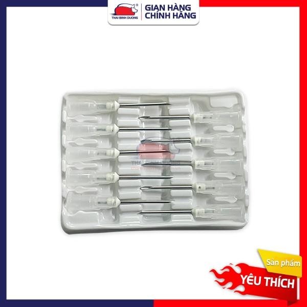Kim tiêm nhựa vỉ 10 cái dùng tiêm, chích cho gia súc, gia cầm, heo, bò, gà 2 kích thước 12x25, 12x20