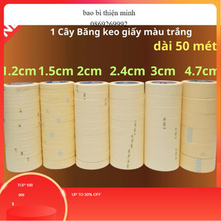 Freeship 1 cây 30 cuộn Băng keo giấy dài 50mét cuộn to đùng.