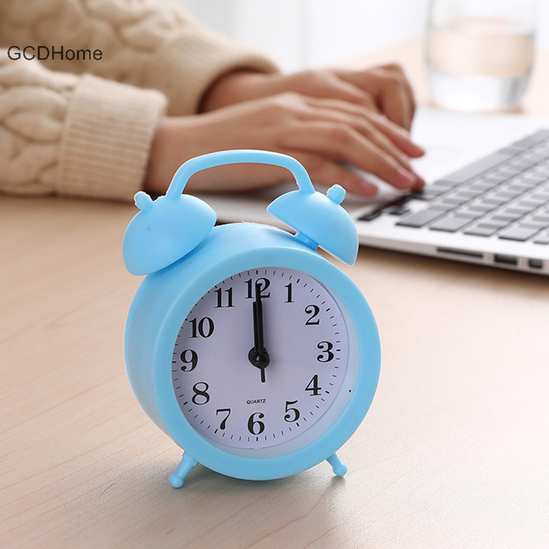 Gcdhome Đồng Hồ Chuông Đôi Chính Xác Thời Gian Hoạt Động Mini Tròn Đầu Giường Để Bàn Đồng Hồ Báo Thức Dễ Thương Trẻ Em Quà Tặng HOT