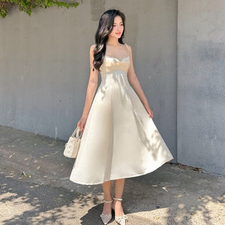 Joven đầm pearl xòe rộng nhẹ nhàng