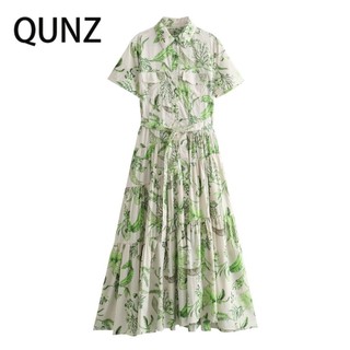 Áo sơ mi in hình cổ lật tay ngắn 10289