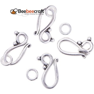 1 hộp bạc tây tạng móc và móc mắt không chì và cadmium free giọt nước cổ bạc 20,5x12mm 7.5mm lỗ: 5mm