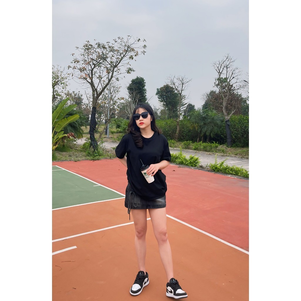 Áo phông trơn basic Áo thun trơn unisex form rộng chất liệu cotton 100% định lượng 250gsm