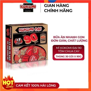  Mì Kokomi Đại 90 Tôm Chua Cay Gói - Thùng 30 Gói x 90g 