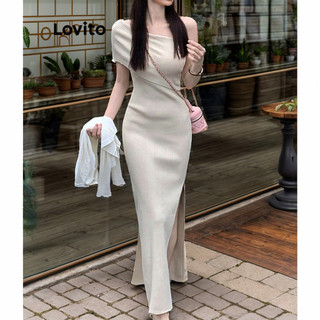 Lovito Váy thường ngày Váy xẻ bất đối xứng trơn dành cho nữ L71ED262 (Mai)