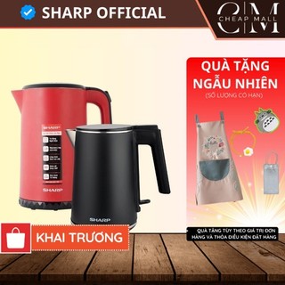 Ấm đun siêu tốc sharp mini 1 lít chính hãng có lưới lọc, đun sôi nhanh ekj-10dvps - thương hiệu nhật - cheapmall