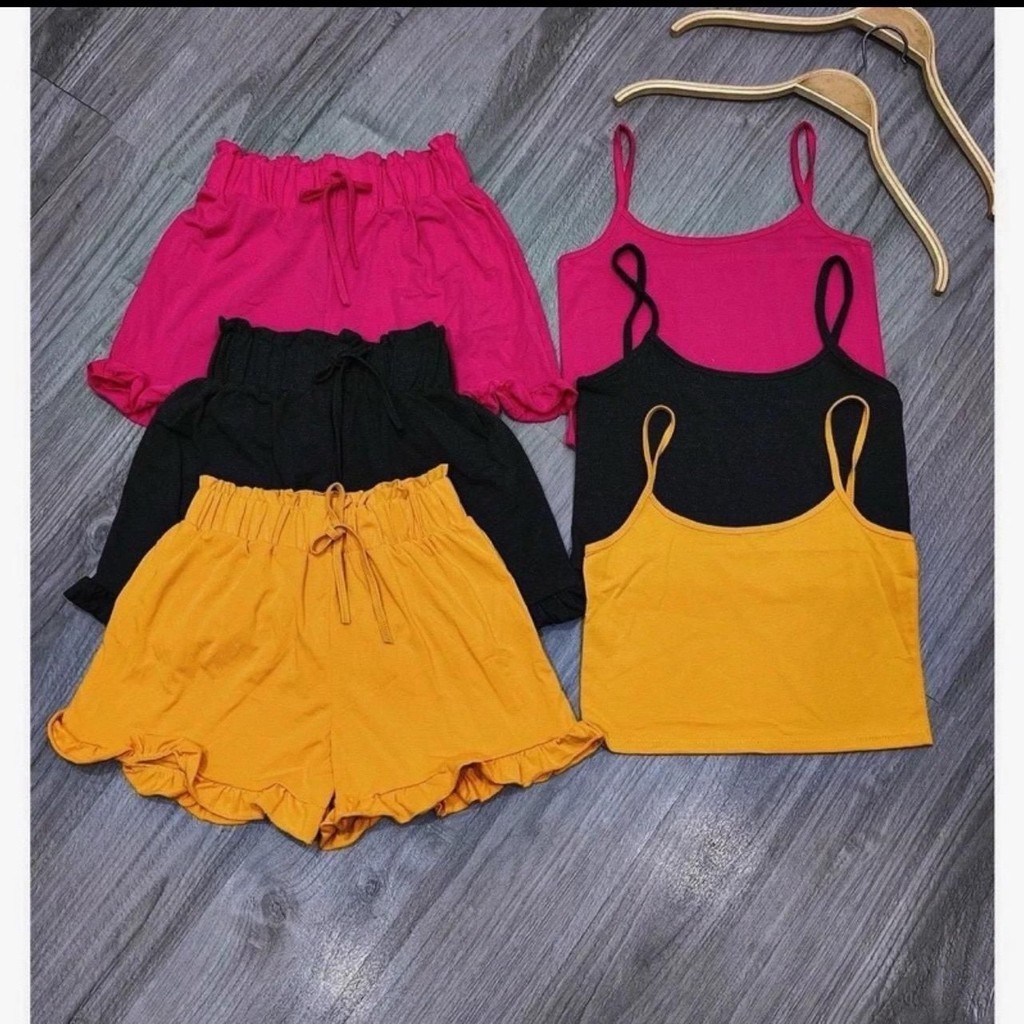 Đồ ngủ, Đồ bộ nữ 2 dây thun đùi mặc nhà Bộ ngủ 2 dây thun chất mát lạnh siêu mát gân tăm mềm mịn mã 