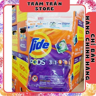Viên giặt xả quần áo Tide Mỹ Pods 3in1 loại 39 viên bỏ thẳng vào máy giặt tự tan trong nước tiết kiệm tiện lợi