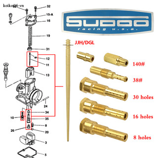 Bộ kim xăng bộ chế hòa khí 4T Keihin sudqo Pwk Cờ xăng bộ chế Ga Dẹp cho bình ga dẹp, bông mai, nắp chao OEM