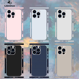 Miếng dán bảo vệ mặt sau da Decal màu chính hãng với màng bên 15Promax Thay đổi màu sắc Miếng dán tương thích cho iPhone 15 14 13 12 Pro Max