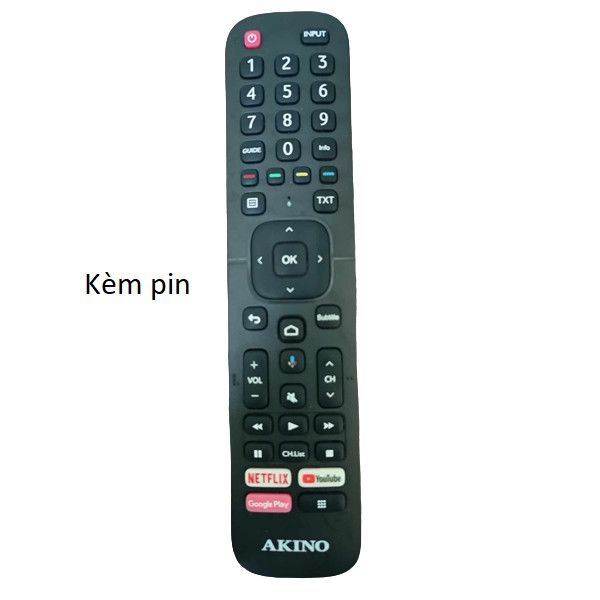 tay điều khiển remote từ xa tivi akino giọng nói hàng chính hãng-kèm pin-tay đầu bấm tivi akino giọn