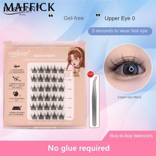 Bộ nối mi nối mi Bộ lông mi giả không dùng keo Cụm đơn Lông mi giả cuộn dày phân đoạn 【bluey】