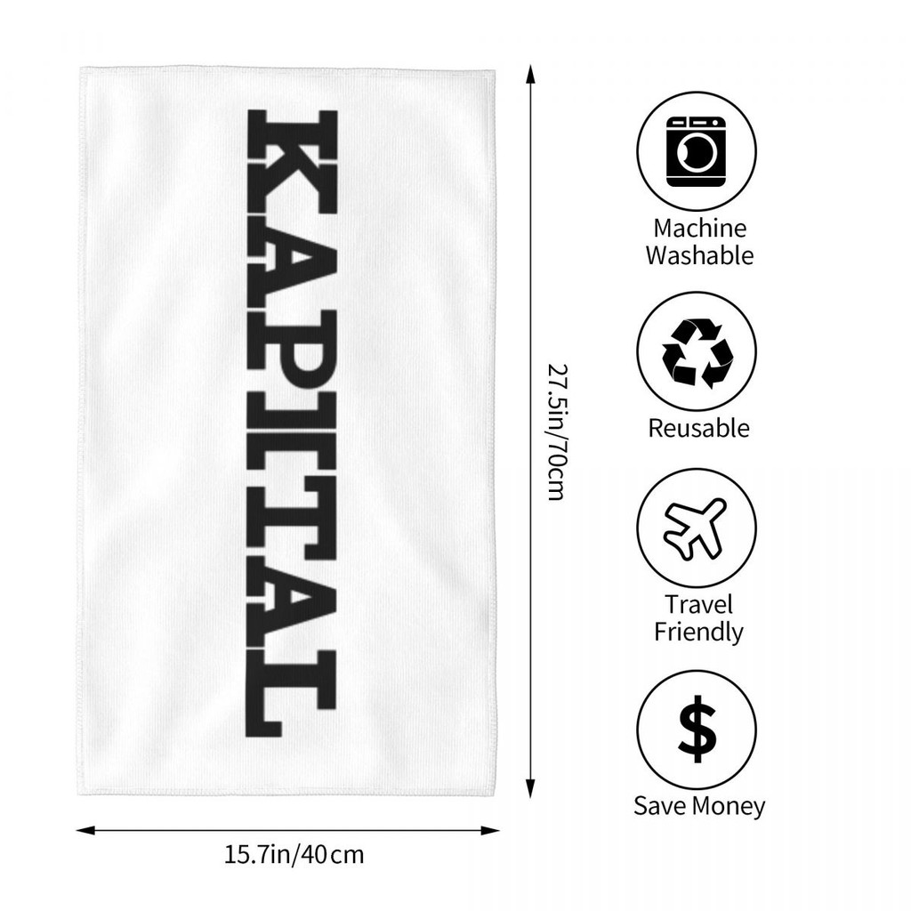 KAPITAL logo Thấm Hút Khăn Vuông Khăn Mặt Đi Biển Khăn Tay Khăn Tắm Chạy Bộ Thể Dục Yoga Khăn Thấm H