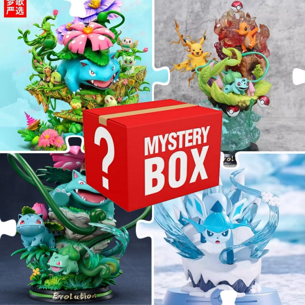 Hộp bất ngờ mở hộp Pokemon Pocket Monster Mewtwo Charizard Squirtle Groudon, hoàn hảo cho trang trí 