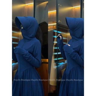  Áo Khoác Chống Nắng Toàn Thân Nữ 2 Lớp Dáng Váy Vải Thun Lạnh Mềm Mịn Mát Chống Tia UV 